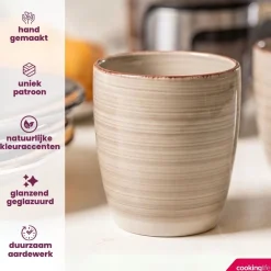 Cookinglife Koffiekopjes / Senseo Kopjes - Delice Grijs 180 ml - 6 stuks