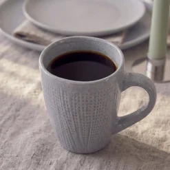Cookinglife Koffiemokken Linen Grijs 340 ml – 6 stuks