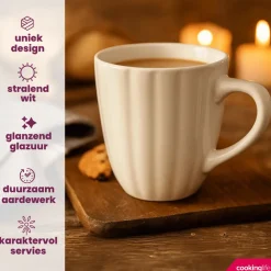 Cookinglife Mokken Cardida Off White 350 ml - 6 Stuks