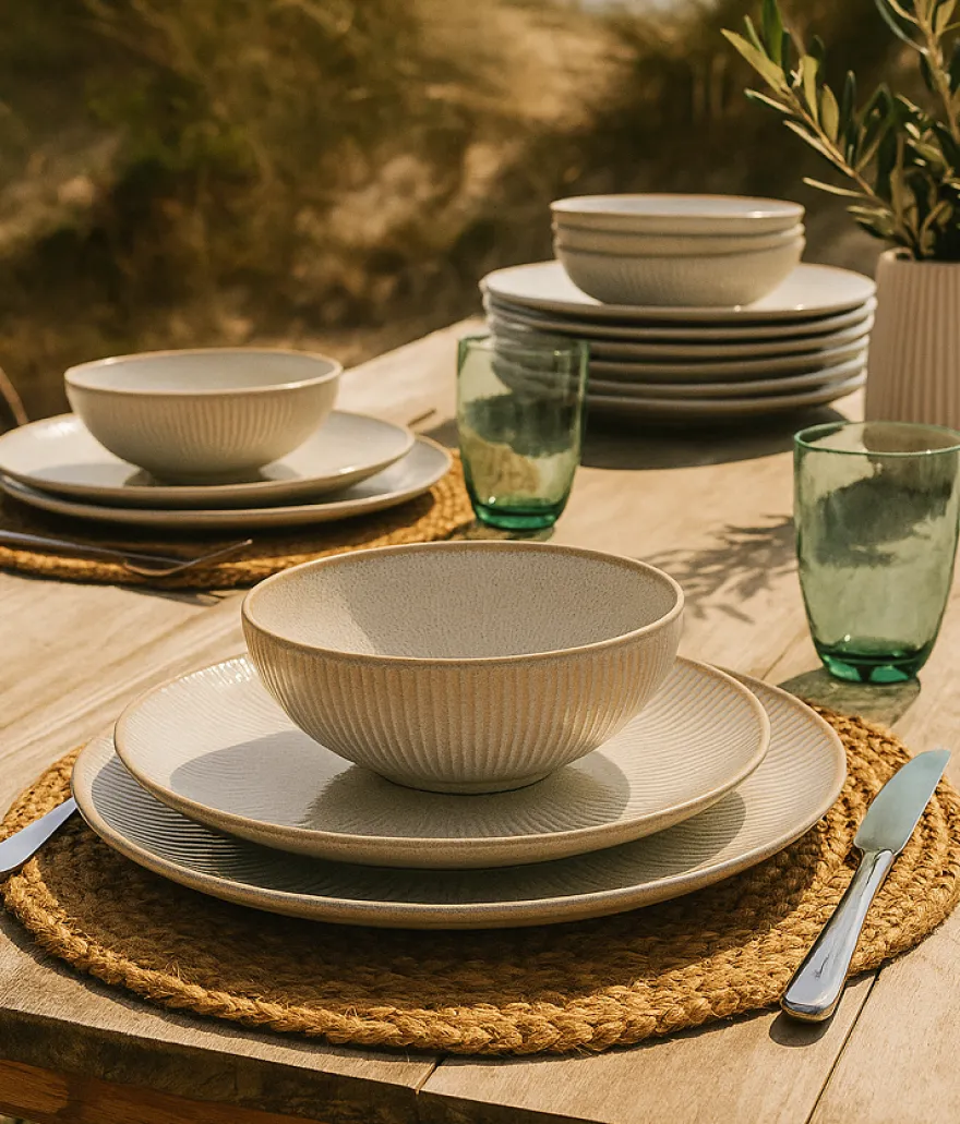 Cookinglife Mokken Coastal Lines Ocean Beige 340 ml - 6 Stuks