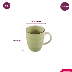 Cookinglife Mokken Delice Groen 350 ml - 6 stuks