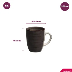 Cookinglife Mokken Delice Grijs 350 ml - 6 stuks