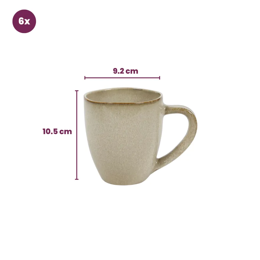 Cookinglife Mokken Sabi Beige 450 ml - 6 Stuks