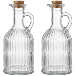 Cookinglife Olie- en Azijnstel Lines - Glas - 350 ml - 2 stuks