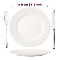 Cookinglife Ontbijtborden / Dessertborden - CampVibe - Outdoor - Kunststof - Onbreekbaar - Wit ø 21 cm - 4 Stuks