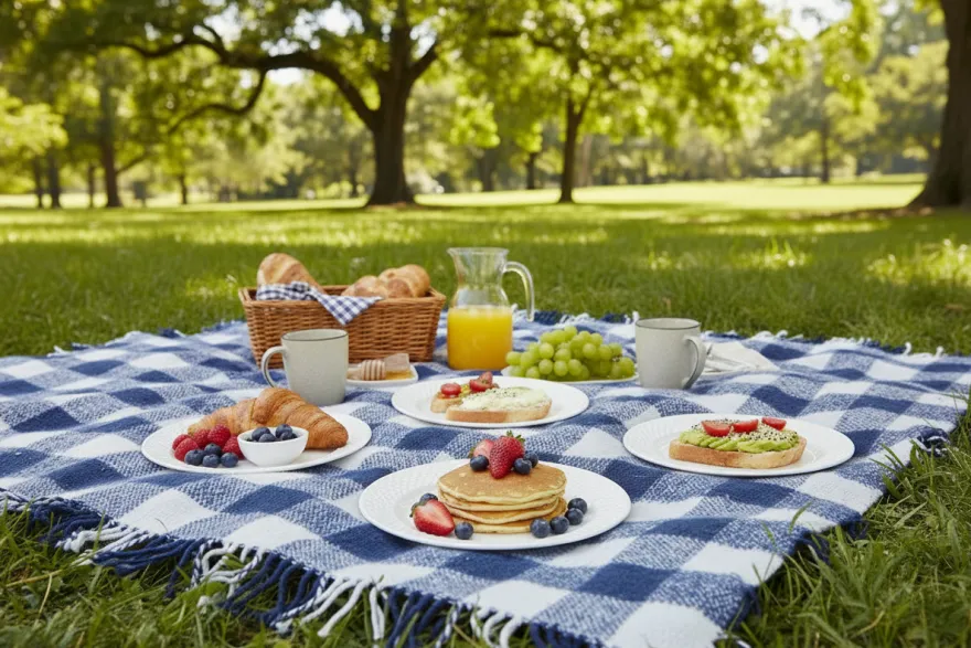 Cookinglife Ontbijtborden / Dessertborden - CampVibe - Outdoor - Kunststof - Onbreekbaar - Wit ø 21 cm - 4 Stuks
