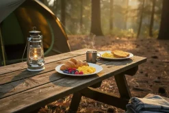 Cookinglife Ontbijtborden / Dessertborden - CampVibe - Outdoor - Kunststof - Onbreekbaar - Wit ø 21 cm - 4 Stuks