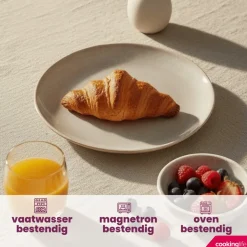 Cookinglife Ontbijtborden / Dessertborden Serene Zand ø 20 cm - Aardewerk - 4 stuks