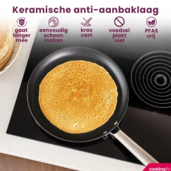 Cookinglife Pannenkoekenpan ProForge - ø 28 cm - keramische anti-aanbaklaag - geschikt voor alle warmtebronnen