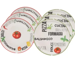 Cookinglife Pizzaborden Italia Porselein ø 30 cm - 6 stuks