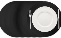 Cookinglife Placemats - Afwasbaar - Zwart - ø 38 cm - 6 stuks