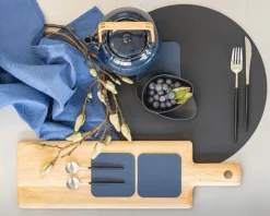 Cookinglife Placemats - Afwasbaar - Zwart - ø 38 cm - 6 stuks