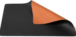 Cookinglife Placemats - Dubbelzijdig - Afwasbaar - Cognac / Zwart 46 x 33 cm - 6 Stuks