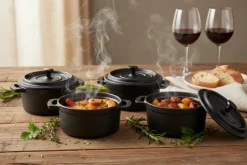 Cookinglife Serveerpannetje Gietijzer Ø 10 cm - Zwarte Tapas Pan - 275 ml