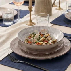 Cookinglife Serviesset Baia Bruin 12-delig / 4 personen - 4 dinerborden, 4 ontbijtborden en 4 diepe borden