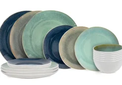 Cookinglife Serviesset Belize 18-delig / 6 personen - 6 dinerborden ø 25 cm, 6 ontbijtborden ø 21 cm, 6 soepkommen ø 15 cm