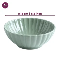 Cookinglife Serviesset Cardida Groen 18-delig / 6 personen - 6 dinerborden, 6 ontbijtborden en 6 kommen