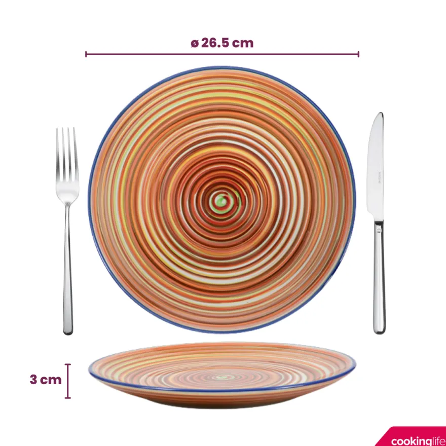 Cookinglife Serviesset Rhythm & Lines 18-delig / 6 personen - 6 dinerborden, 6 ontbijtborden en 6 diepe borden