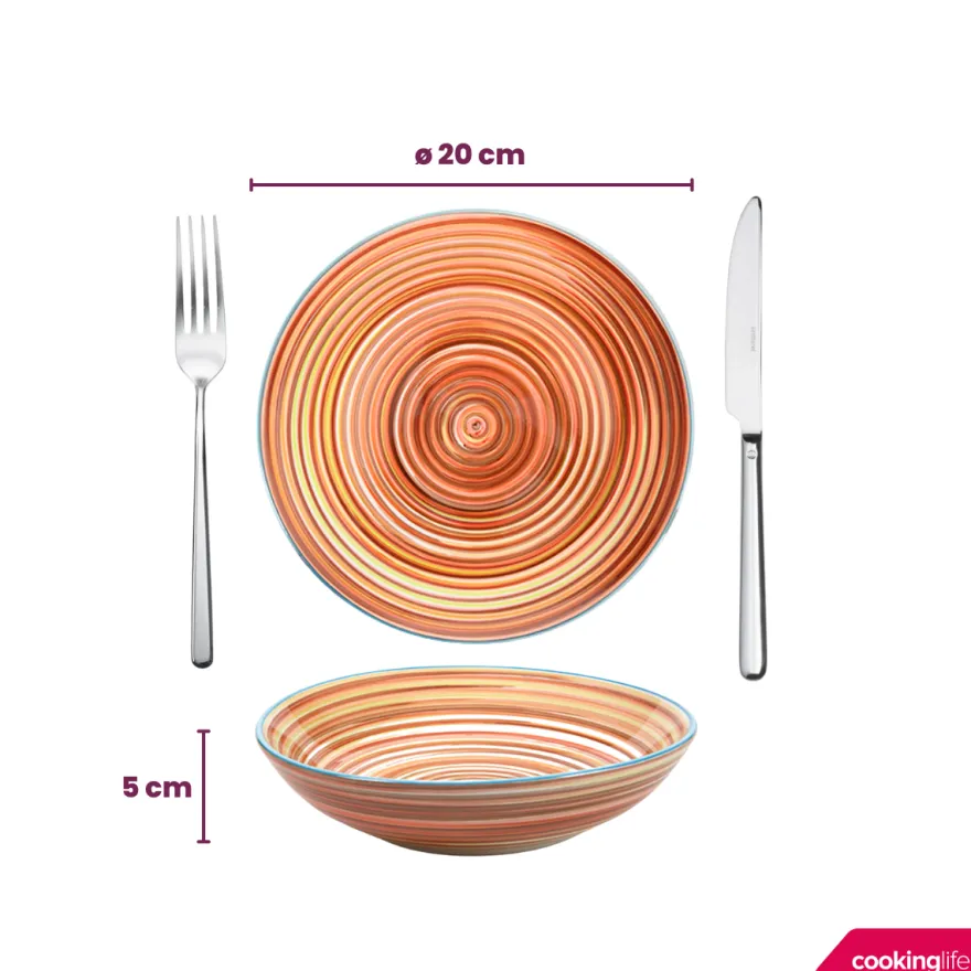 Cookinglife Serviesset Rhythm & Lines 18-delig / 6 personen - 6 dinerborden, 6 ontbijtborden en 6 diepe borden
