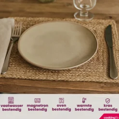 Cookinglife Serviesset Sabi Beige 18-delig / 6 personen - 6 dinerborden, 6 ontbijtborden en 6 kommen