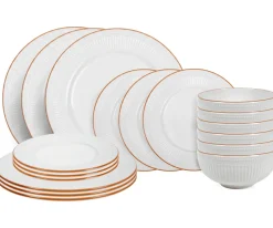 Cookinglife Serviesset Stratton 18-delig / 6 personen - 6 dinerborden, 6 ontbijtborden en 6 kommen