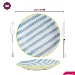 Cookinglife Serviesset Summer Vibes 18-delig / 6 personen - 6 dinerborden, 6 ontbijtborden en 6 diepe borden