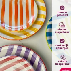 Cookinglife Serviesset Summer Vibes 24-delig / 6 personen - 6 dinerborden, 6 ontbijtborden, 6 kommen en 6 koffiekopjes