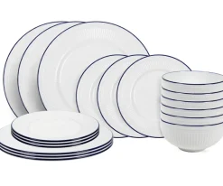 Cookinglife Serviesset Whitmore 18-delig / 6 personen - 6 dinerborden, 6 ontbijtborden en 6 kommen