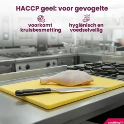 Cookinglife Snijplank HACCP Geel 45 x 30 cm - voor gevogelte