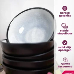 Cookinglife Soepkommen / Kommen Nola Warm Grey ø 14 cm - 6 stuks