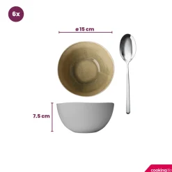 Cookinglife Soepkommen / Kommen Belize ø 15 cm - 6 stuks