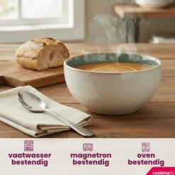 Cookinglife Soepkommen / Kommen Serene Green ø 14 cm - Aardewerk - 4 Stuks