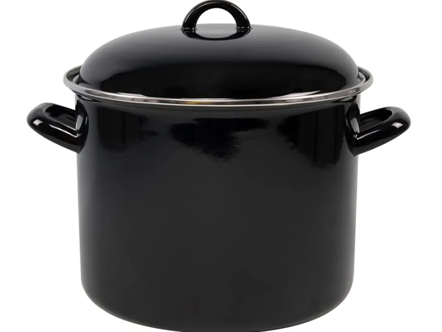 Cookinglife Soeppan - Emaille - Zwart - ø 24 cm / 8 liter - geëmailleerde anti-aanbaklaag