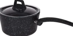 Cookinglife Steelpan / Sauspan met deksel - Black Speckle - Aluminium ΓΈ 18 cm / 2.2 liter - Geschikt voor alle warmtebronnen - standaard anti-aanbaklaag