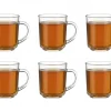 Cookinglife Theeglazen 220 ml Helder Glas - Set van 6 voor Warme Dranken