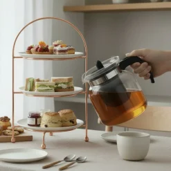 Cookinglife Theepot Borosilicaat Glas 1.5 Liter - met Kunststof Theefilter
