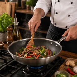 Cookinglife Wokpan HexaCook - Hybride Pan ø 28 cm - NON STICK - geschikt voor alle warmtebronnen - keramische anti-aanbaklaag