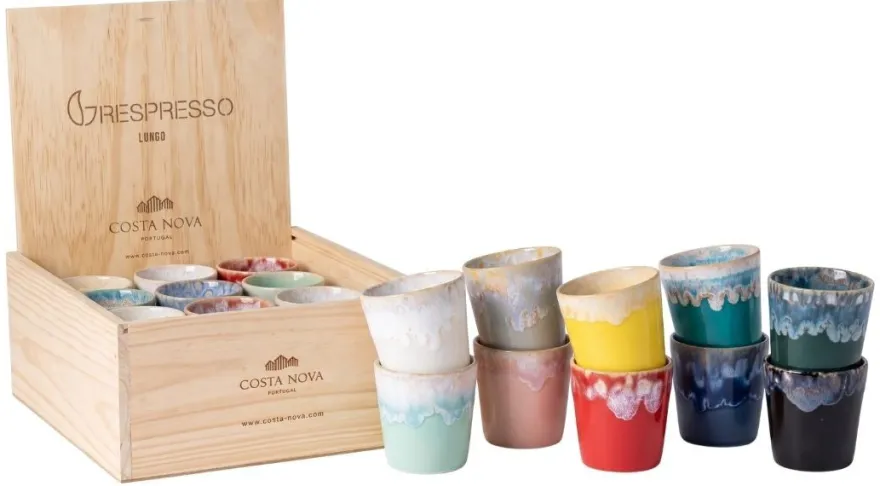 Costa Nova Koffiekopjes Grespresso Multicolor 190 ml - 24 stuks - Gift box