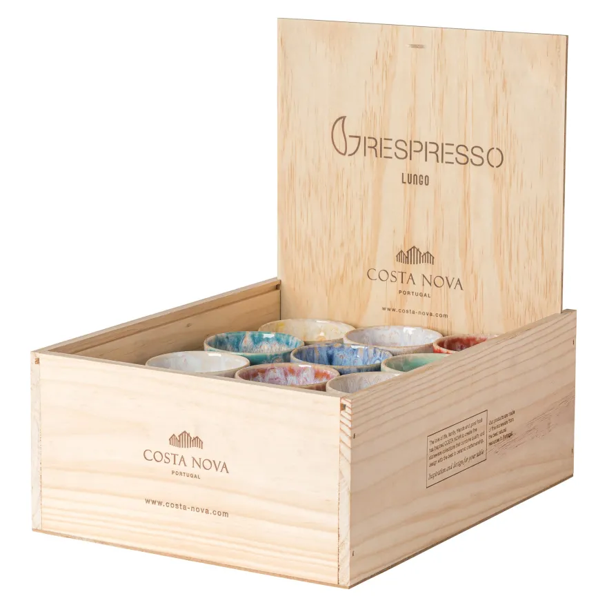 Costa Nova Koffiekopjes Grespresso Multicolor 190 ml - 24 stuks - Gift box