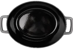 Cosy & Trendy Braadpan met deksel Fontestic Gietijzer Black Ovaal - 31 x 24 cm / 6 Liter - geëmailleerde anti-aanbaklaag
