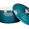 Cosy & Trendy Braadpan met deksel Fontestic Gietijzer Green Heron ø 24 cm / 4.6 Liter - geëmailleerde anti-aanbaklaag