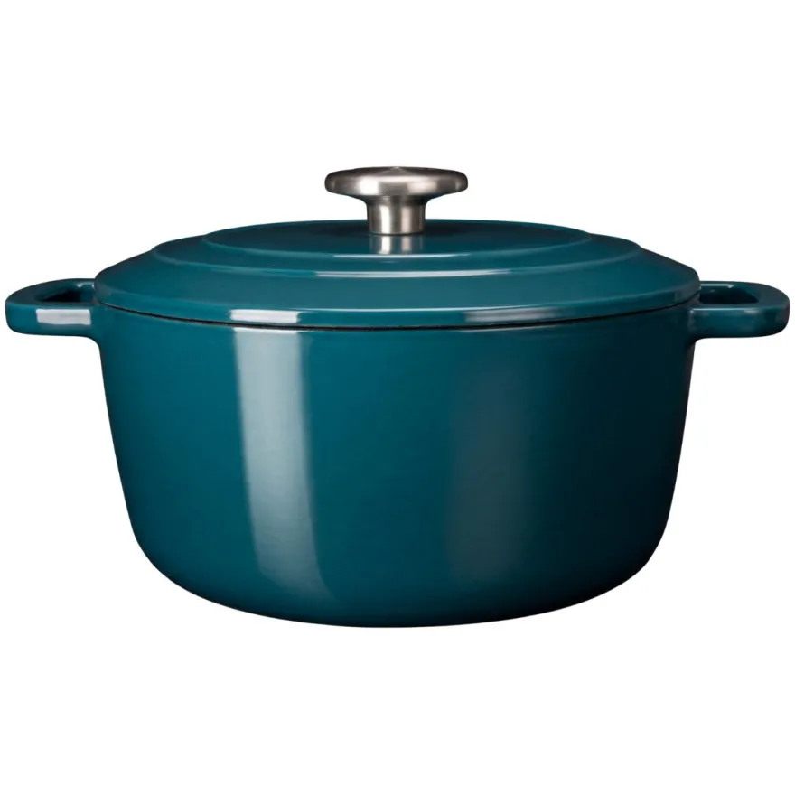 Cosy & Trendy Braadpan met deksel Fontestic Gietijzer Green Heron ø 24 cm / 4.6 Liter - geëmailleerde anti-aanbaklaag