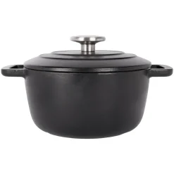 Cosy & Trendy Braadpan met deksel Fontestic Gietijzer Black ø 20 cm / 2.7 Liter - geëmailleerde anti-aanbaklaag