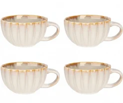 Cosy & Trendy Cappuccino Kop met Oor Astera Pearl Beige - ø 12 cm / 450 ml - 4 Stuks