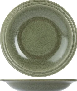 Cosy & Trendy Diepe Borden / Pastaborden Bistro Thyme Green ø 26 cm - 6 stuks