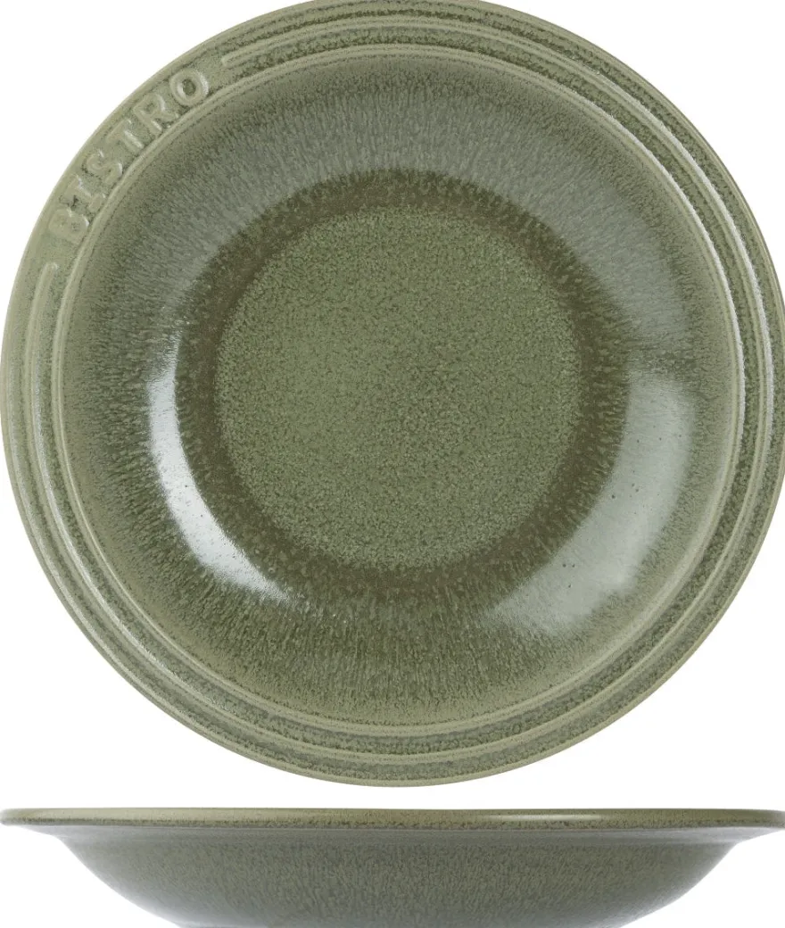 Cosy & Trendy Diepe Borden / Pastaborden Bistro Thyme Green ø 26 cm - 6 stuks