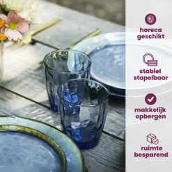 Cosy & Trendy Dinerborden Laguna Blue Grey ø 27 cm - 4 Stuks