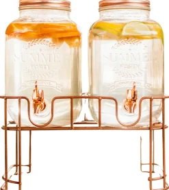Cosy & Trendy Drankdispenser met houder - Koper - 2 x 3 liter
