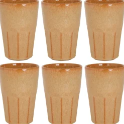 Cosy & Trendy Latte Macchiato Bekers Bistro Mustard Yellow 450 ml - 6 stuks