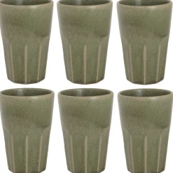 Cosy & Trendy Latte Macchiato Bekers Bistro Thyme Green 450 ml - 6 stuks